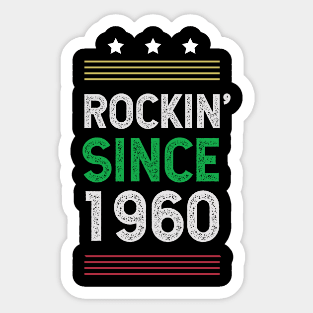 Gift for 60 Year Old: Classic Rock 1960 60th Birthday Sticker by Diogo Calheiros